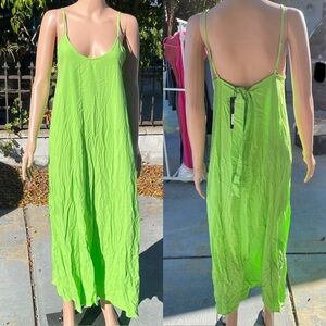 Green Fashion Nova Maxi Sundress Spaghetti Strap